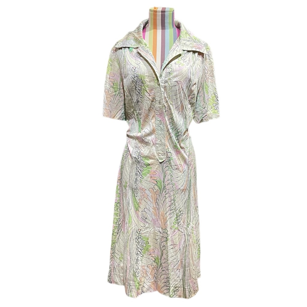 The Stroller Vintage Pastel Color Midi Dress A001